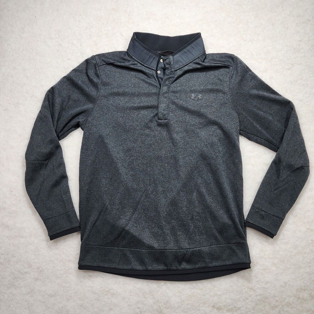 Under Armour Golf Storm Sweater Fleece Snap Mock Dark Gray Mens Sz L (3321)
